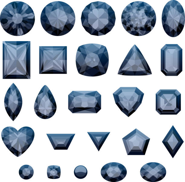 istock Set of realistic black jewels 497450898