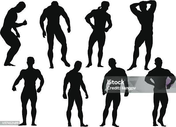 Bodybuilder Stock Illustration - Download Image Now - Strongman, Exercising, In Silhouette