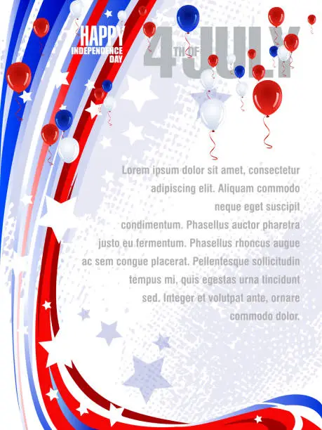 Vector illustration of Patriotic Background with Copy space