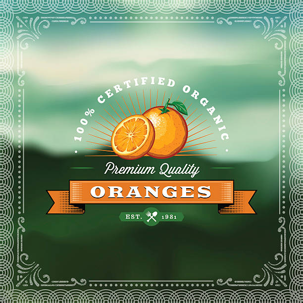 F&B Labels - Oranges vector art illustration