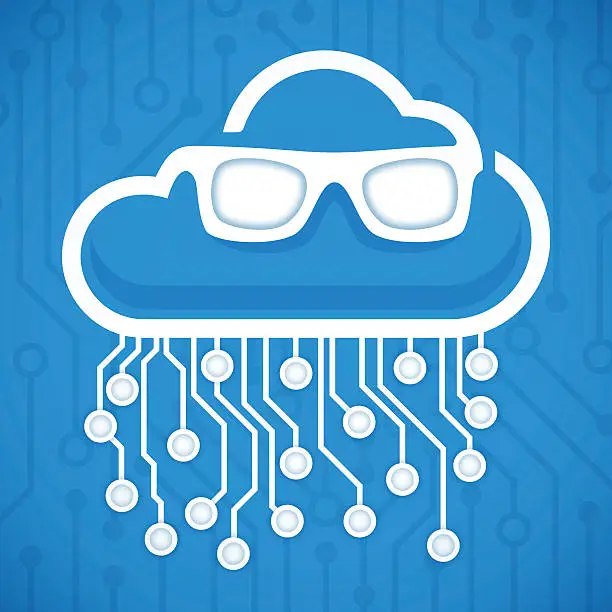 Vector illustration of Cool Cloud Computing