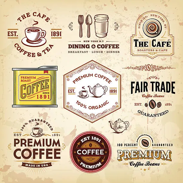 Vector illustration of Coffee Label Set