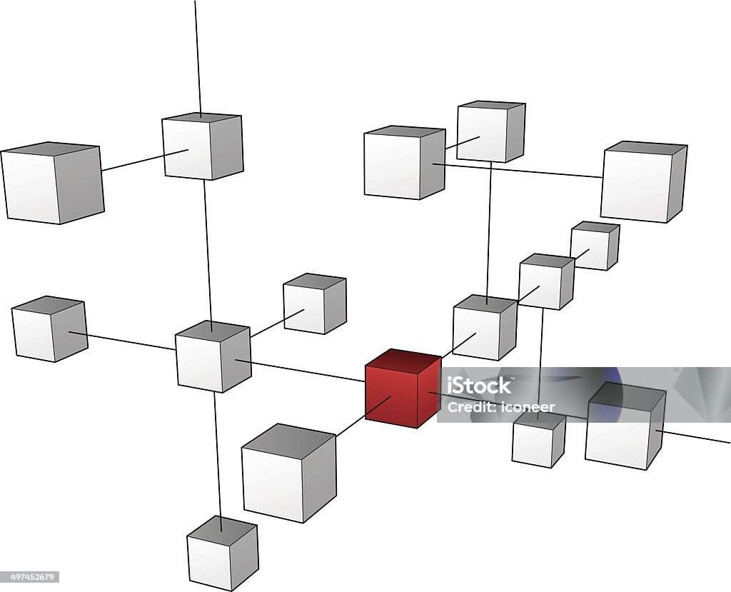 背景に、アイコンキューブと接続 - 3Dのロイヤリティフリーベクトルアート
