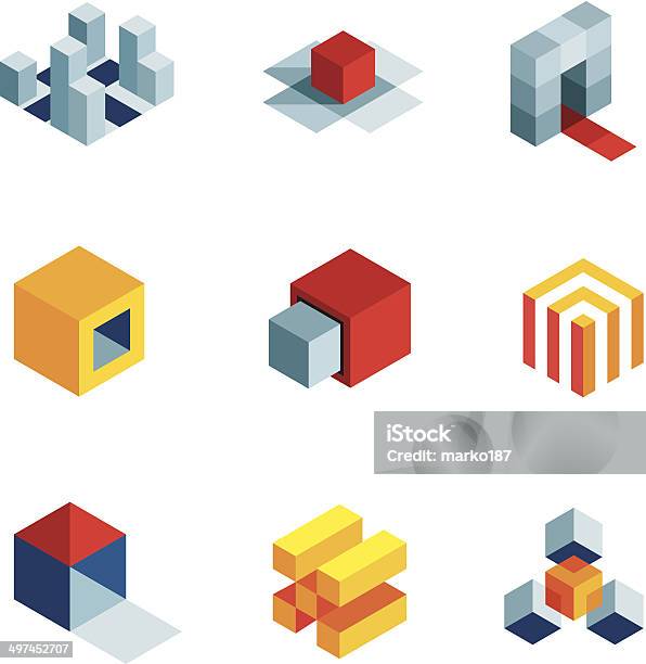 3d World Startup Idea Creative Virtual Company Element Logo Icons Stock Illustration - Download Image Now