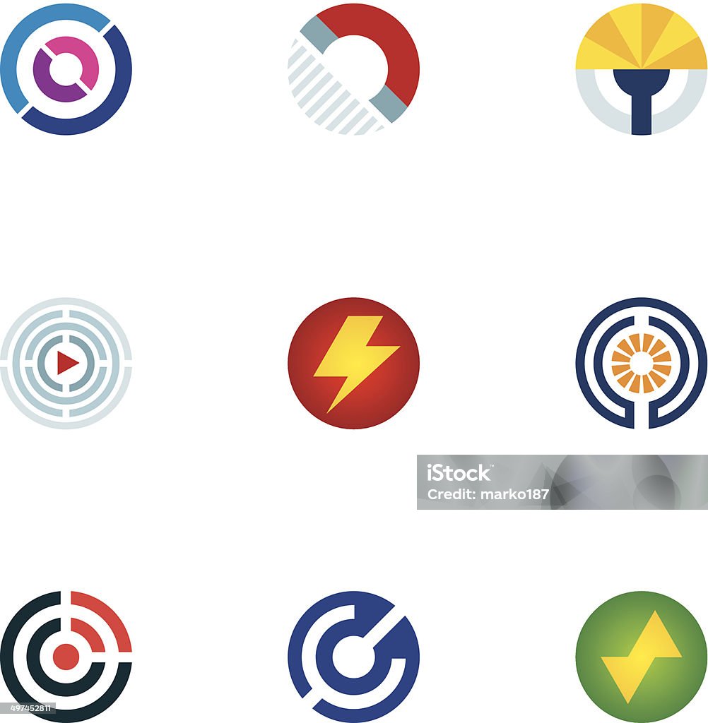 Technology power abstract circle signal wave science logo icons set Technology power abstract circle signal wave science logo icons set. Abstract stock vector