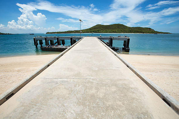 istock Pathway at travel Port background the sea 497453503