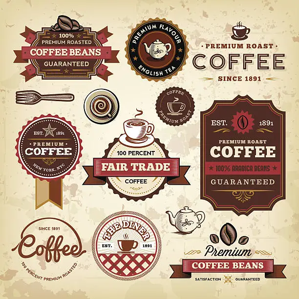 Vector illustration of Coffee Label Set