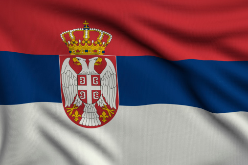 3d illustration flag of Serbia