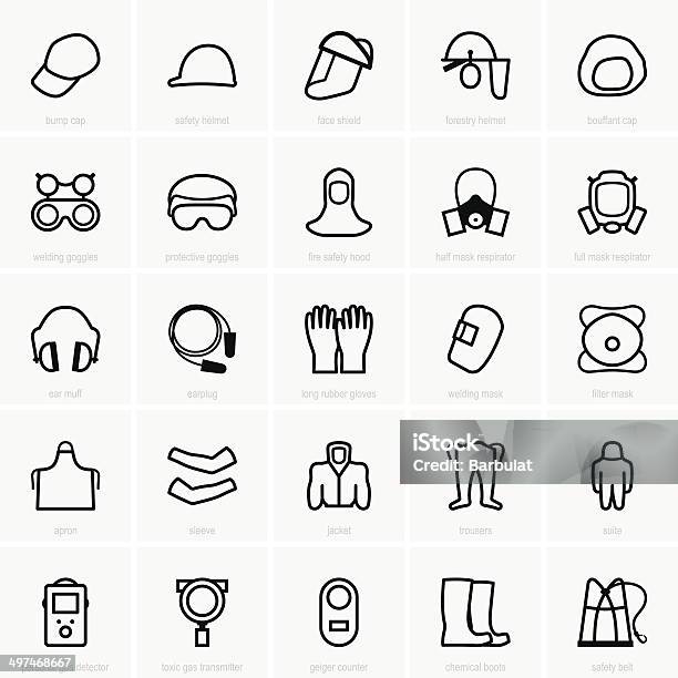 Ppe Icons Stock Illustration - Download Image Now - Icon Symbol, Protective Face Mask, Natural Gas