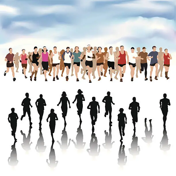 Vector illustration of People running collection