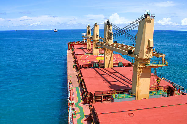 Cargo ship A bulk carrier anchorage in the gulf area bulk carrier stock pictures, royalty-free photos & images