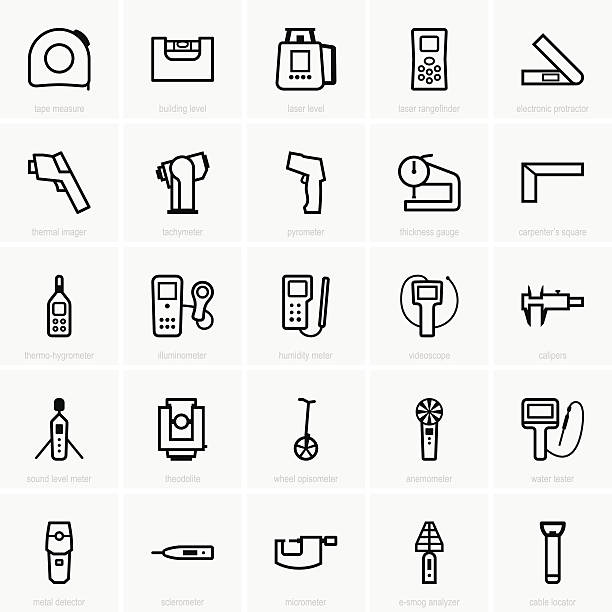 Measuring instruments This image is a vector illustration and can be scaled to any size without loss of resolution, can be variated and used for different compositions. This image is an .eps file and you will need a vector editor to use this file, such as Adobe Illustrator. tacheometer stock illustrations