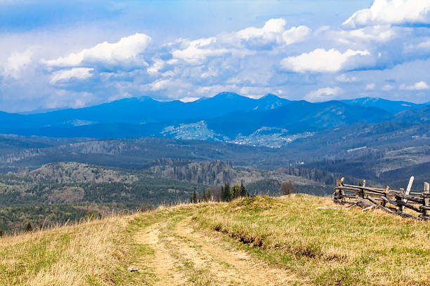 Scenic mountain landscape shot near Hoverla. Carpathian, Ukraine stock photo