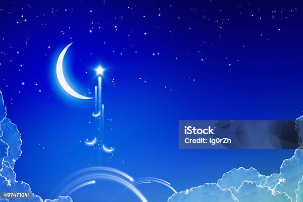 Eid Mubarak Hintergrund Stockfoto und mehr Bilder von Arabeske - Arabeske, Blau, Eid-ul-Fitr