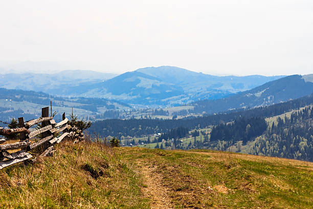 Scenic mountain landscape shot near Hoverla. Carpathian, Ukraine stock photo