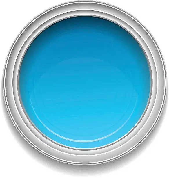 Vector illustration of Blue paint can