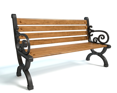 3d illustration of a park bench