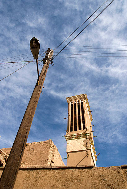 istock Windcatchers and street light in Yazd, Iran 497479130