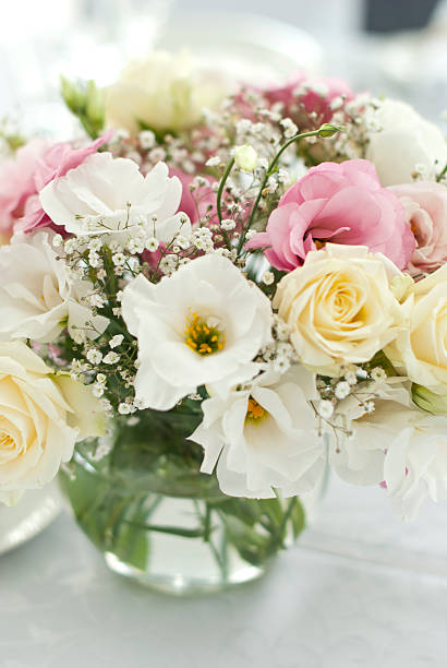 istock Beautiful flowers on table in wedding day 497482350