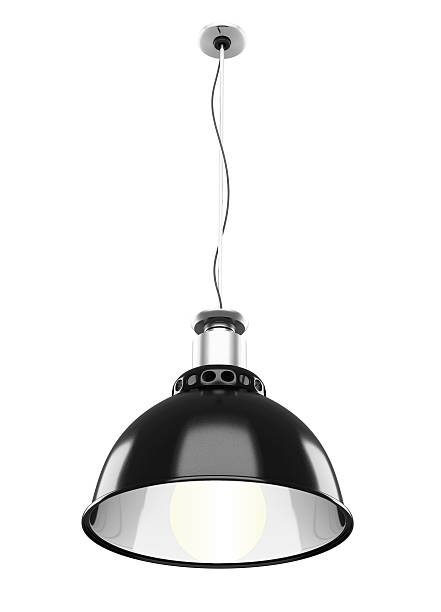 istock Metal ceiling lamp isolated on white background. 3d. 497483360