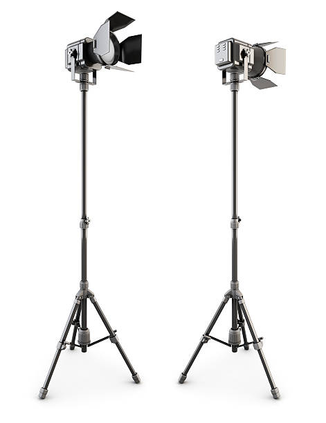 Studio lighting on tripod. 3d. Studio lighting ontripod isolated on white background. 3d illustration. searchlight photos stock pictures, royalty-free photos & images