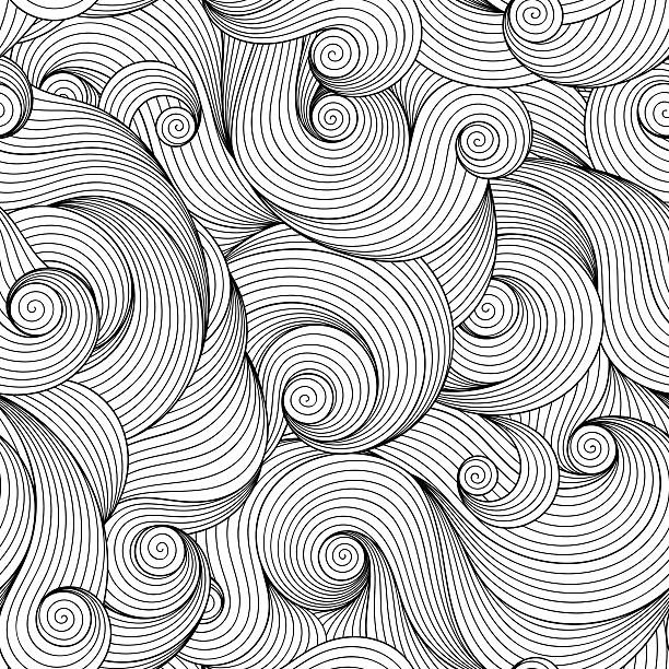 illustrations, cliparts, dessins animés et icônes de motif sans couture pour un livre de coloriage. - backgrounds paisley pattern sea