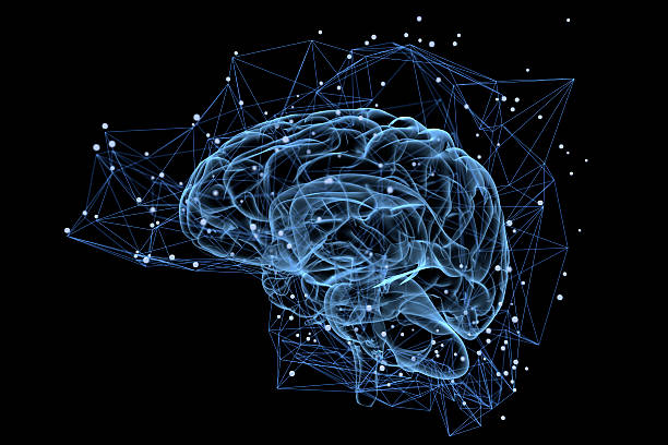 Brain activity Illustration of the thought processes in the brain connect the dots photos stock pictures, royalty-free photos & images