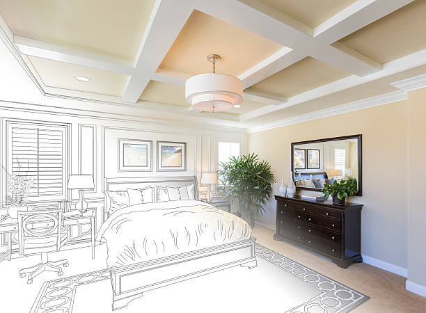 istock Custom Bedroom Drawing Gradation Into Photograph. 497487626