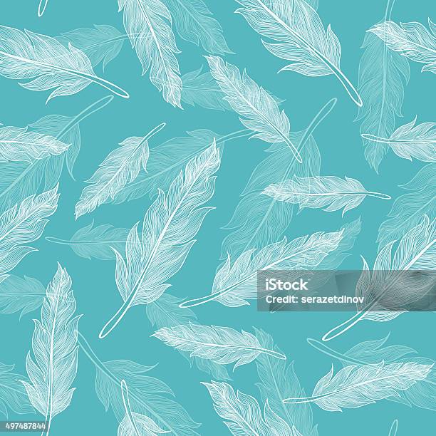 Feathers Pattern Stock Illustration - Download Image Now - Feather, Pattern, Backgrounds