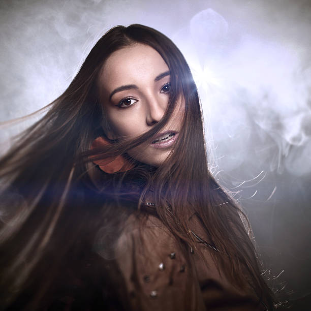 istock Single fashionable woman at night 497489441