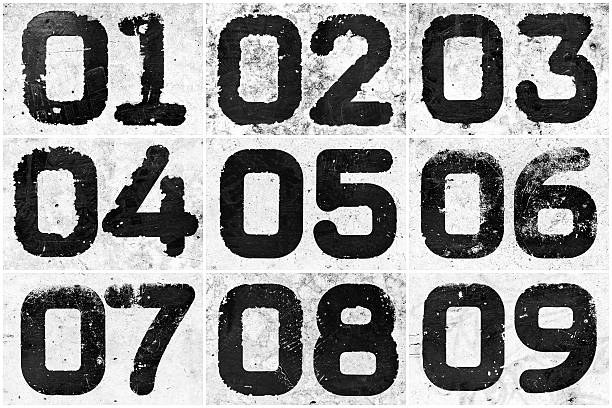 Collage of textural numbers