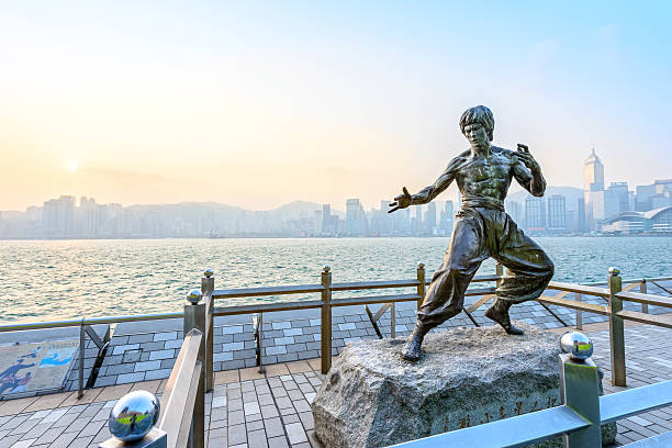 Bruce Lee statue stock photo