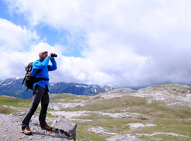 istock Man on mountain pass of Aliva. 497490017