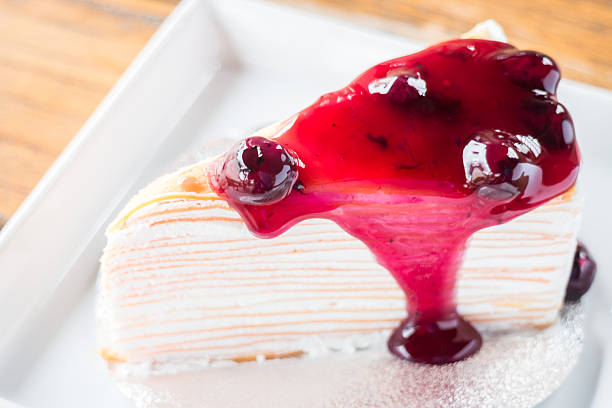 istock Beautiful homemade blueberry crepe cake 497490473