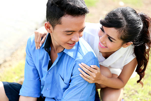 portrait of amazing young couple having a great time together