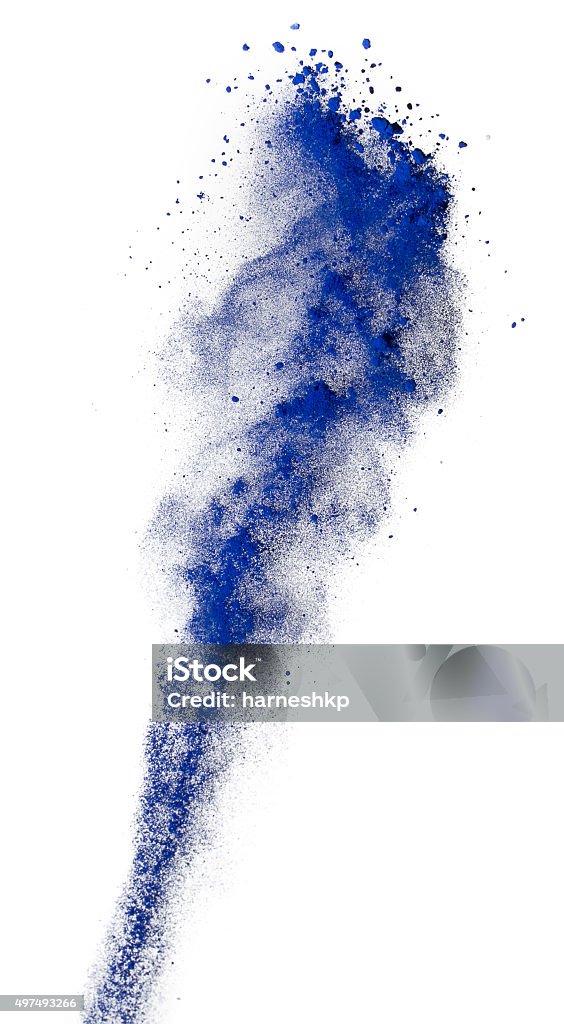 Blue Exploding Powder Blue Powder Exploding Isolated On White Stock Photo - Download Image ...