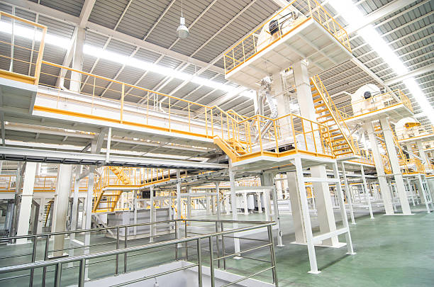 istock Factory equipment inside Industrial conveyor line transporting p 497493723