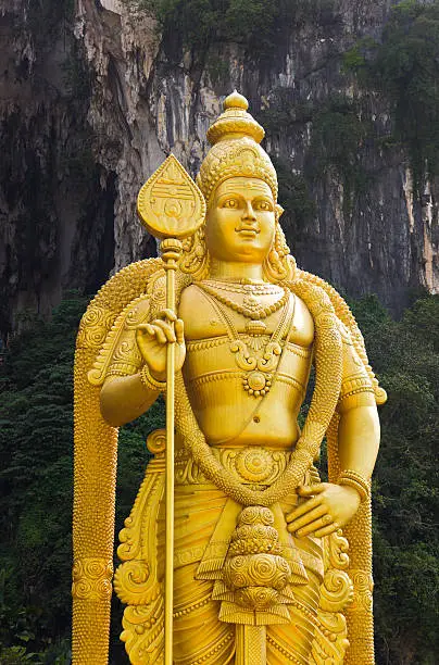 Statue of hindu god Muragan at Batu caves, Kuala-Lumpur, Malaysia