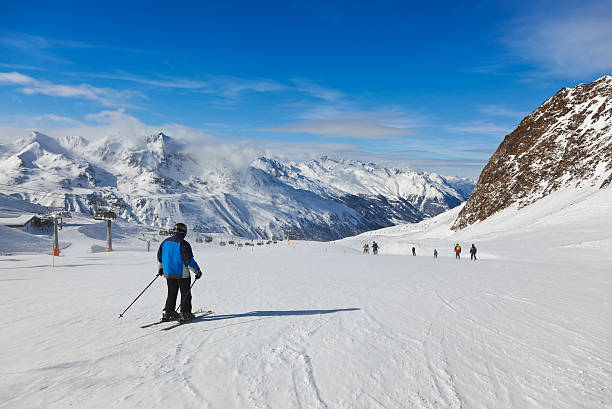 Mountain ski resort Hochgurgl Austria - nature and sport background