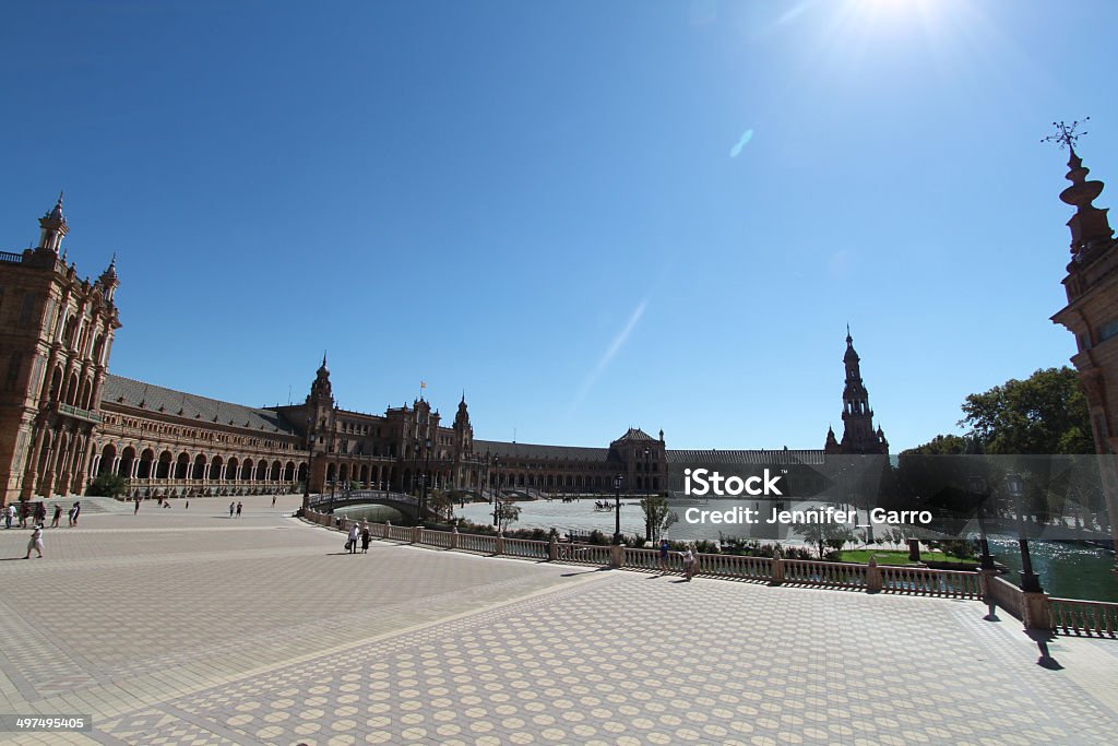 Площадь Plaza de espana, Севилья - Стоковые фото Архитектура роялти-фри