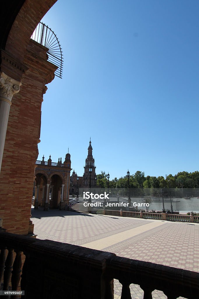 Plaza de espana Sewilla - Zbiór zdjęć royalty-free (Architektura)