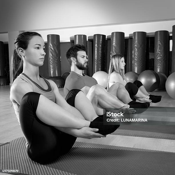 Pilates People Group The Seal Exercise Group Stock Photo - Download Image Now - Activity, Adult, Adults Only
