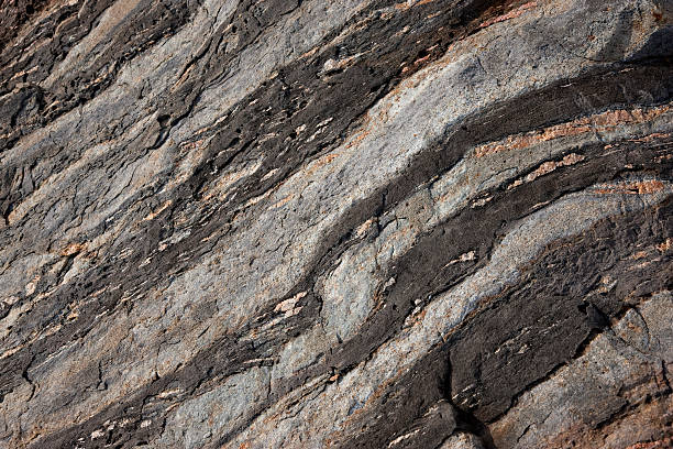 Rock formations along Maine Coast, USA stock photo