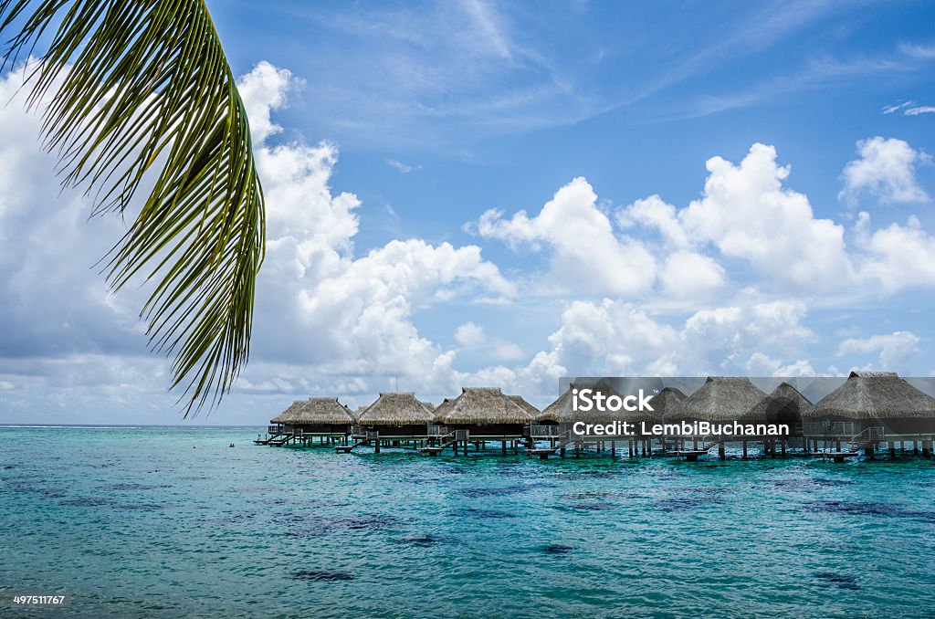 Luxury overwater bungalows Luxury overwater bungalows in the South pacific. Bungalow Stock Photo