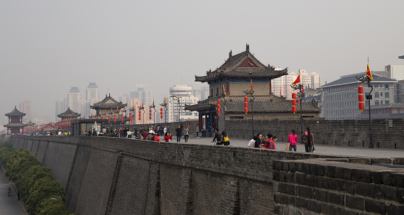 Fortifications of Xian (Sian, Xi'an) an ancient capital of China-- represent one of the oldest and best preserved Chinese city walls