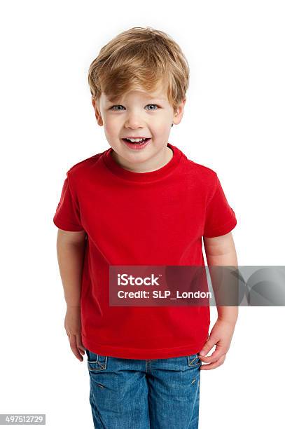 Cute Boy Looking Stock Photo - Download Image Now - T-Shirt, Toddler, Child