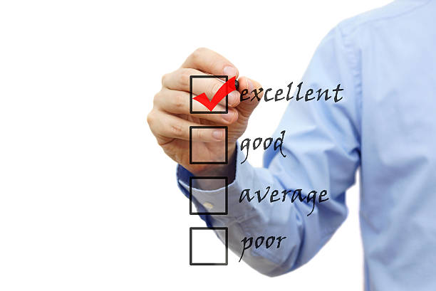 istock Businessman mark the excellent check box 497514285