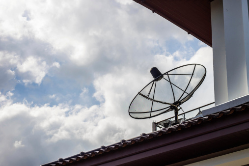 Satellite dish on the housetop