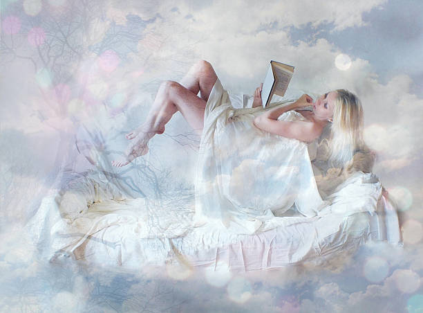 Girl is dreaming stock photo