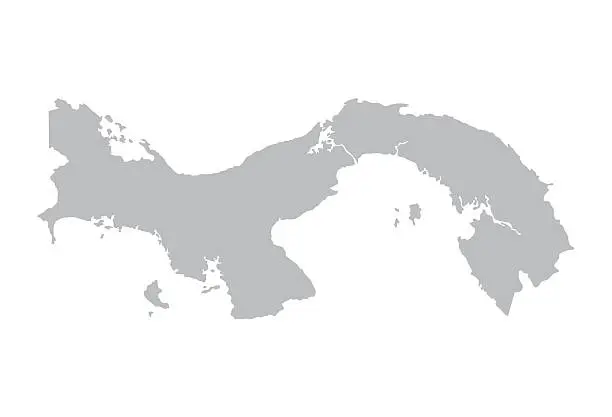 Vector illustration of grey map of Panama